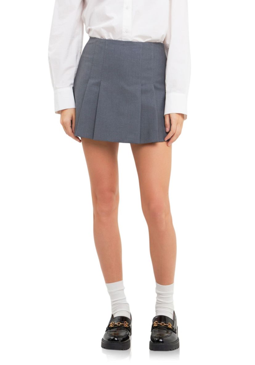 Pleated Mid Rise Skorts