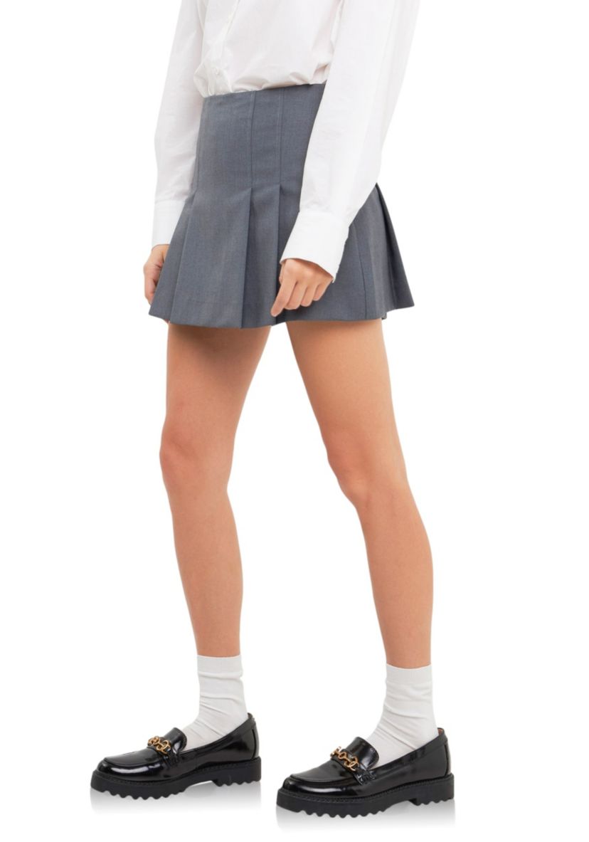 Pleated Mid Rise Skorts