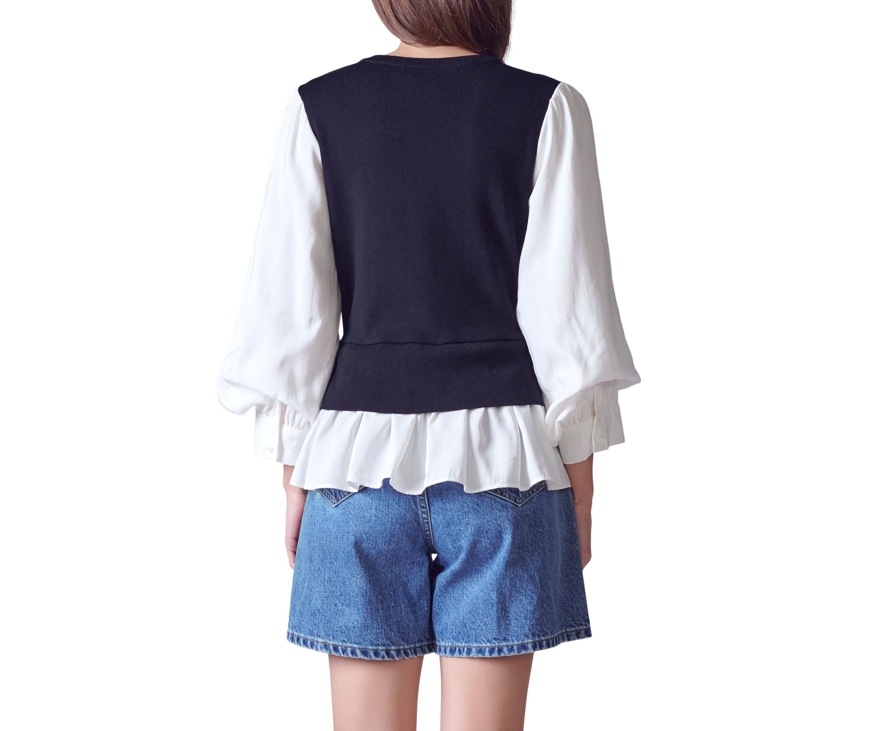 Mixed Media Knit Top