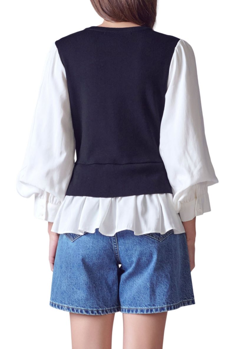 Mixed Media Knit Top
