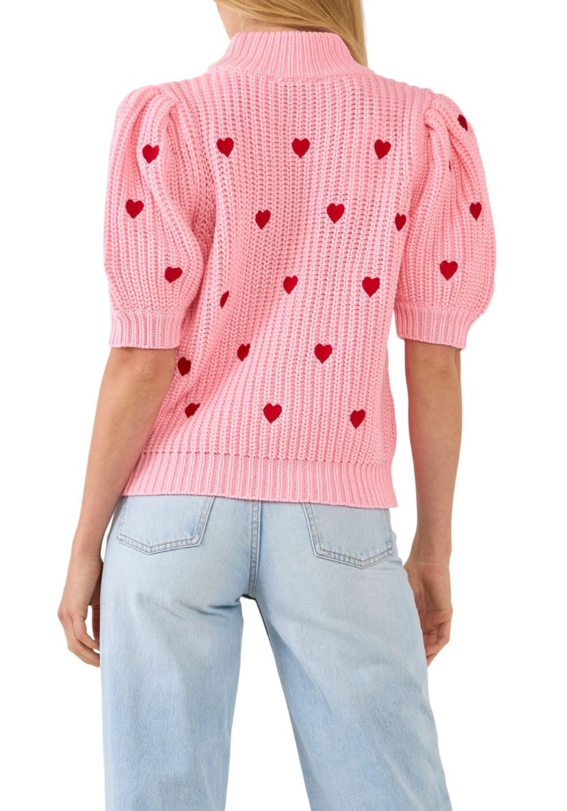 Heart Shape Embroidery Sweater