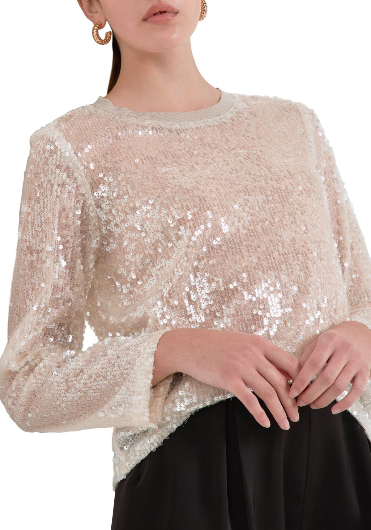 Sequin Sheer Top