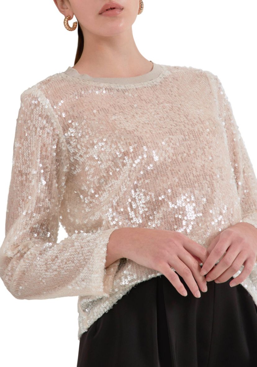 Sequin Sheer Top