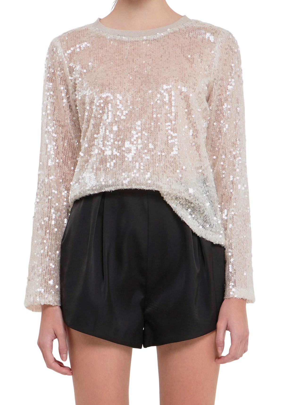 Sequin Sheer Top