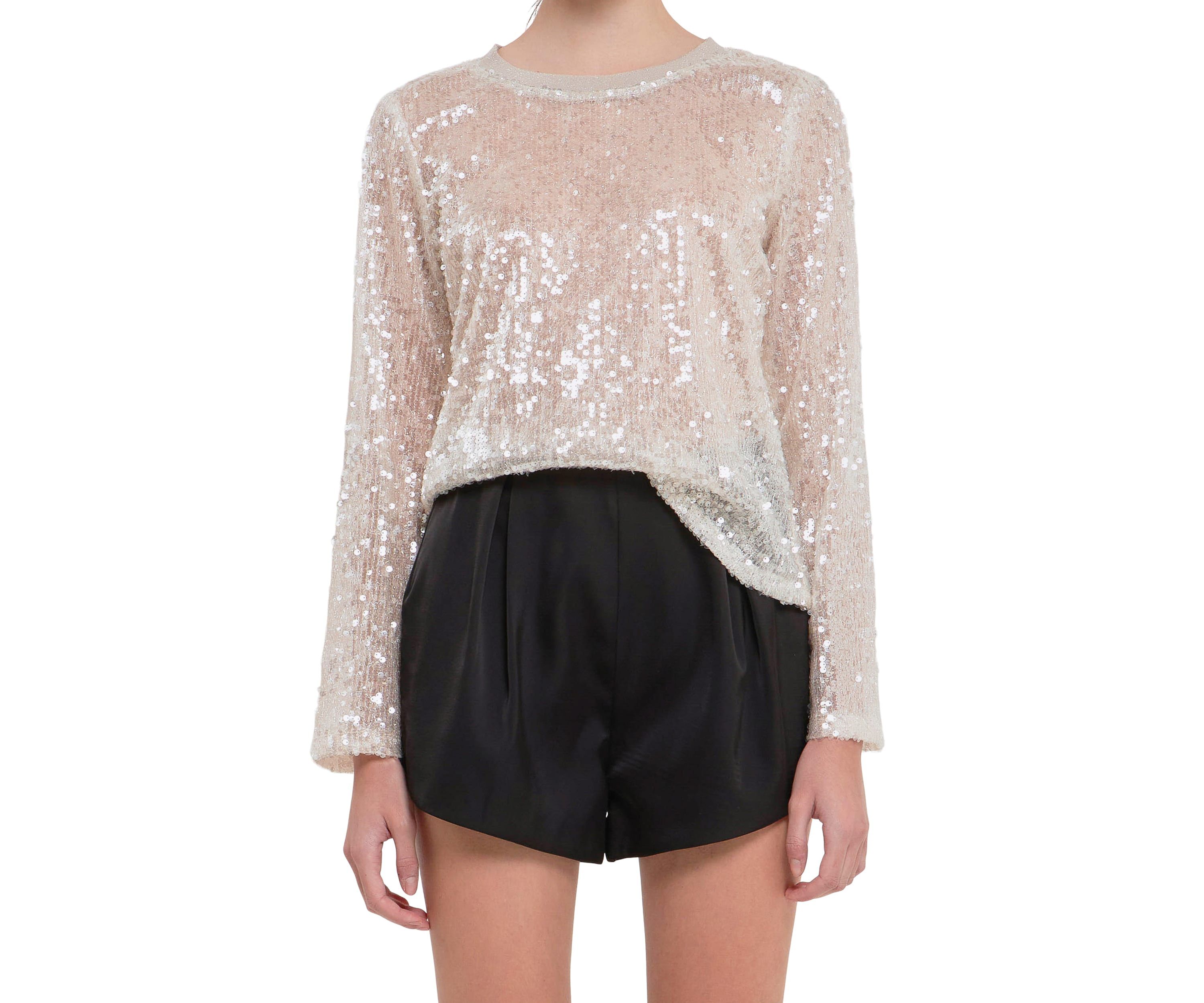 Sequin Sheer Top