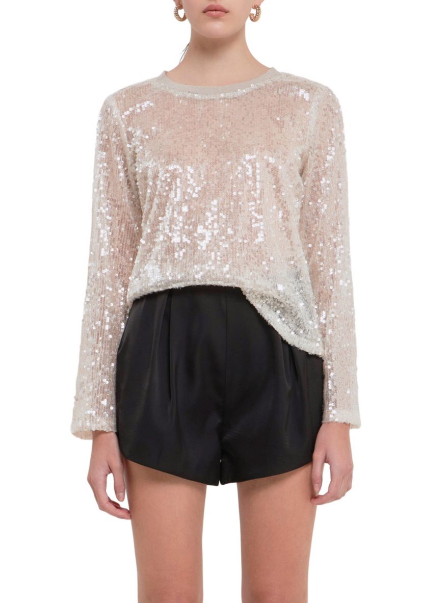 Sequin Sheer Top