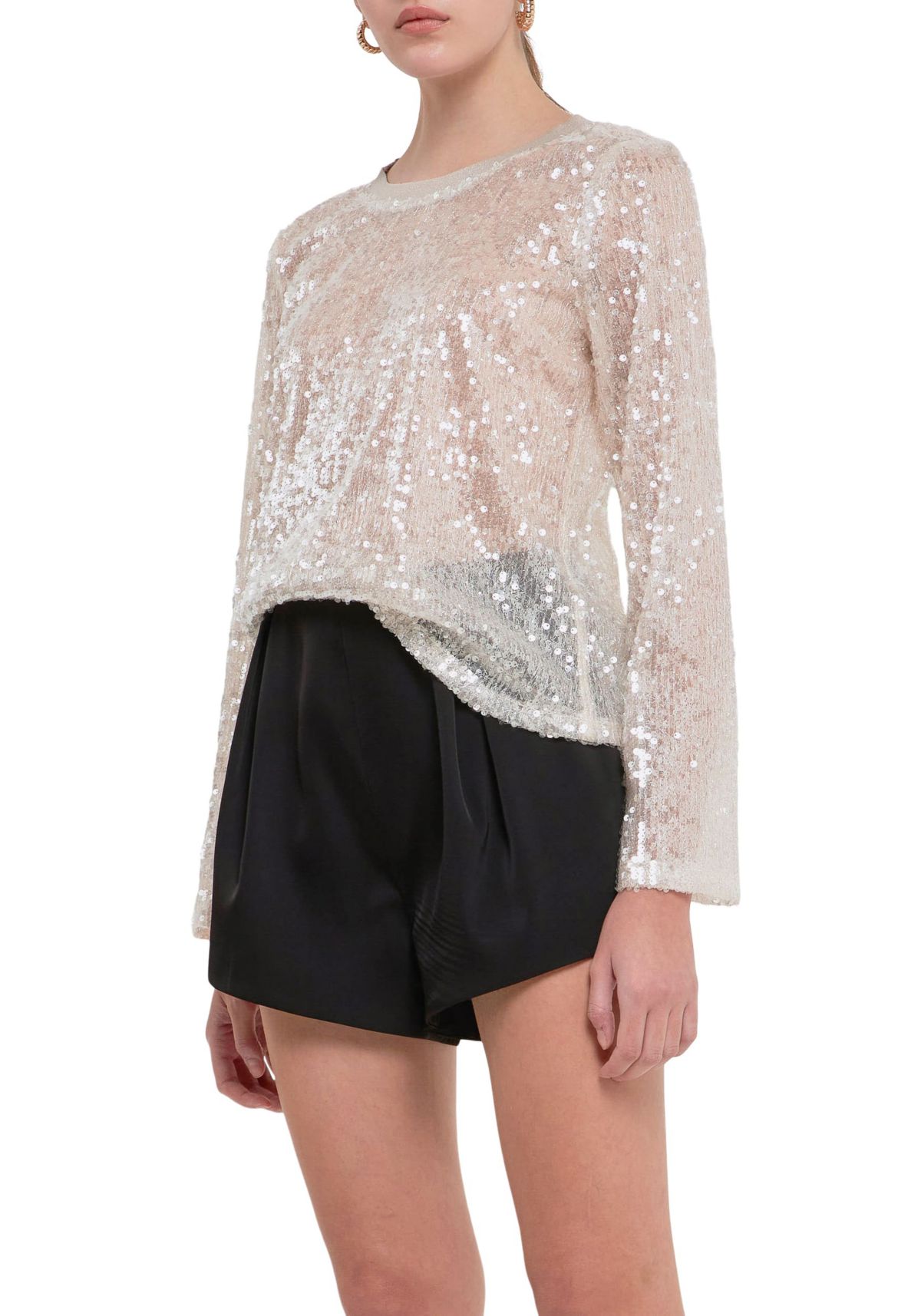 Sequin Sheer Top