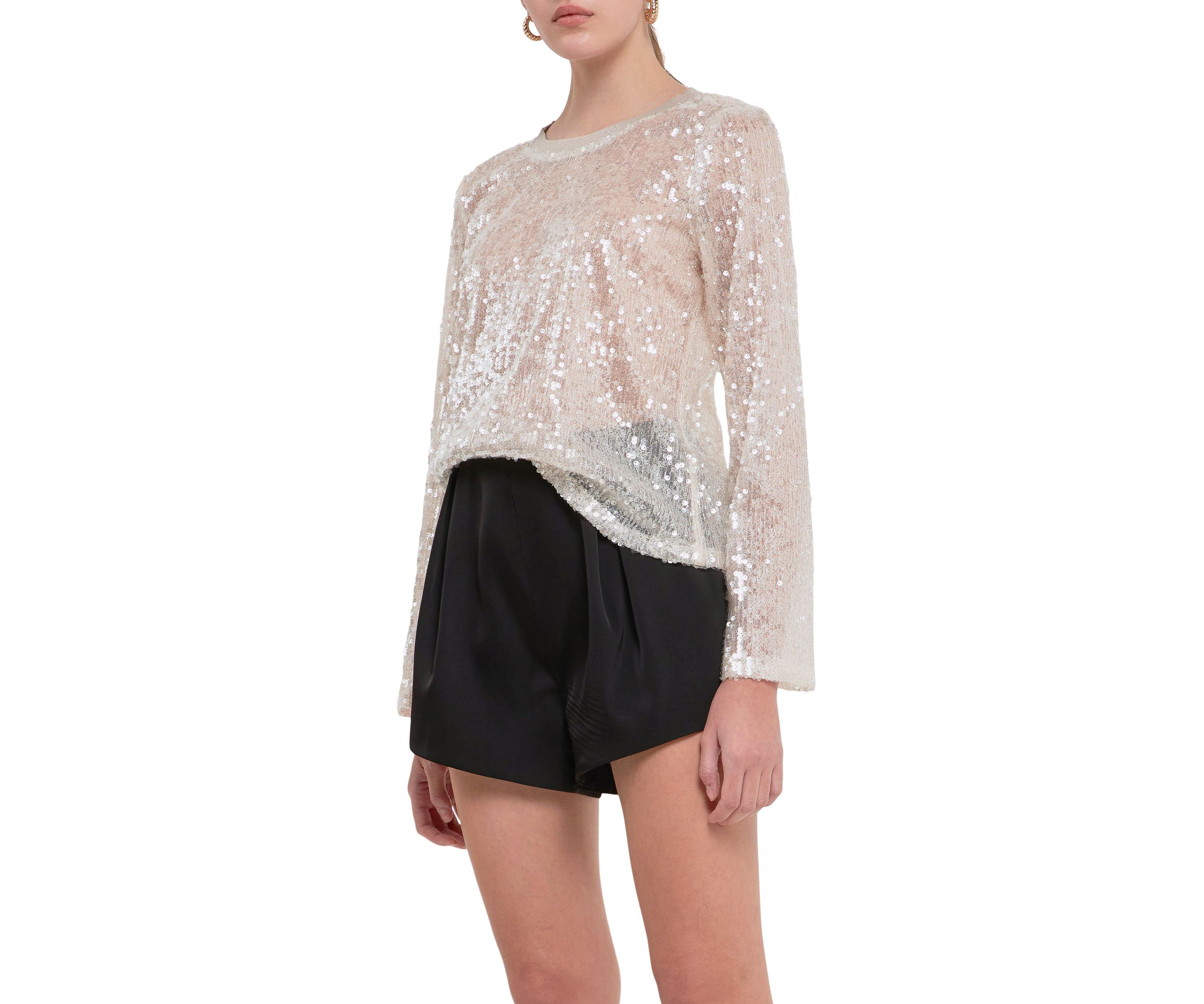 Sequin Sheer Top