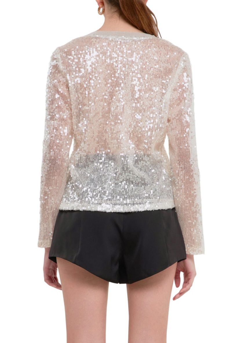 Sequin Sheer Top