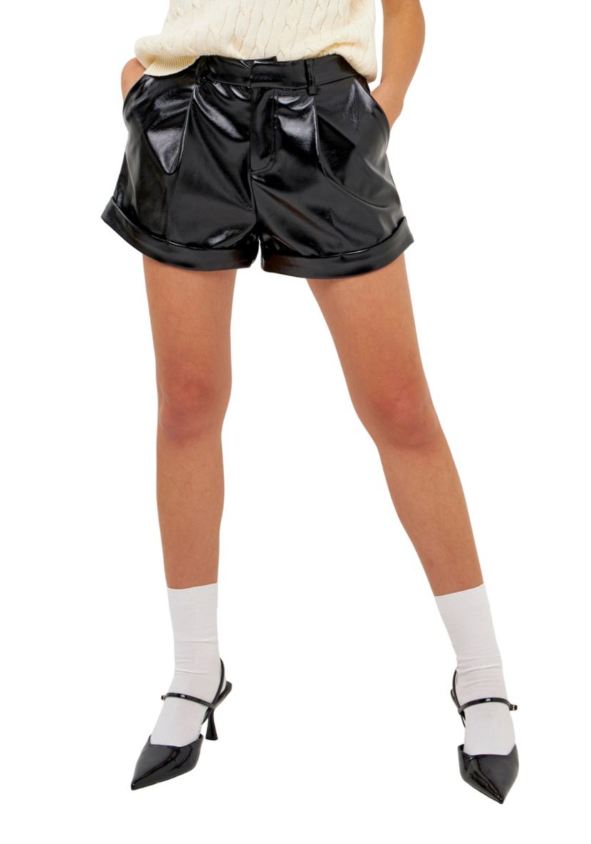 Low Waist Faux Leather Shorts