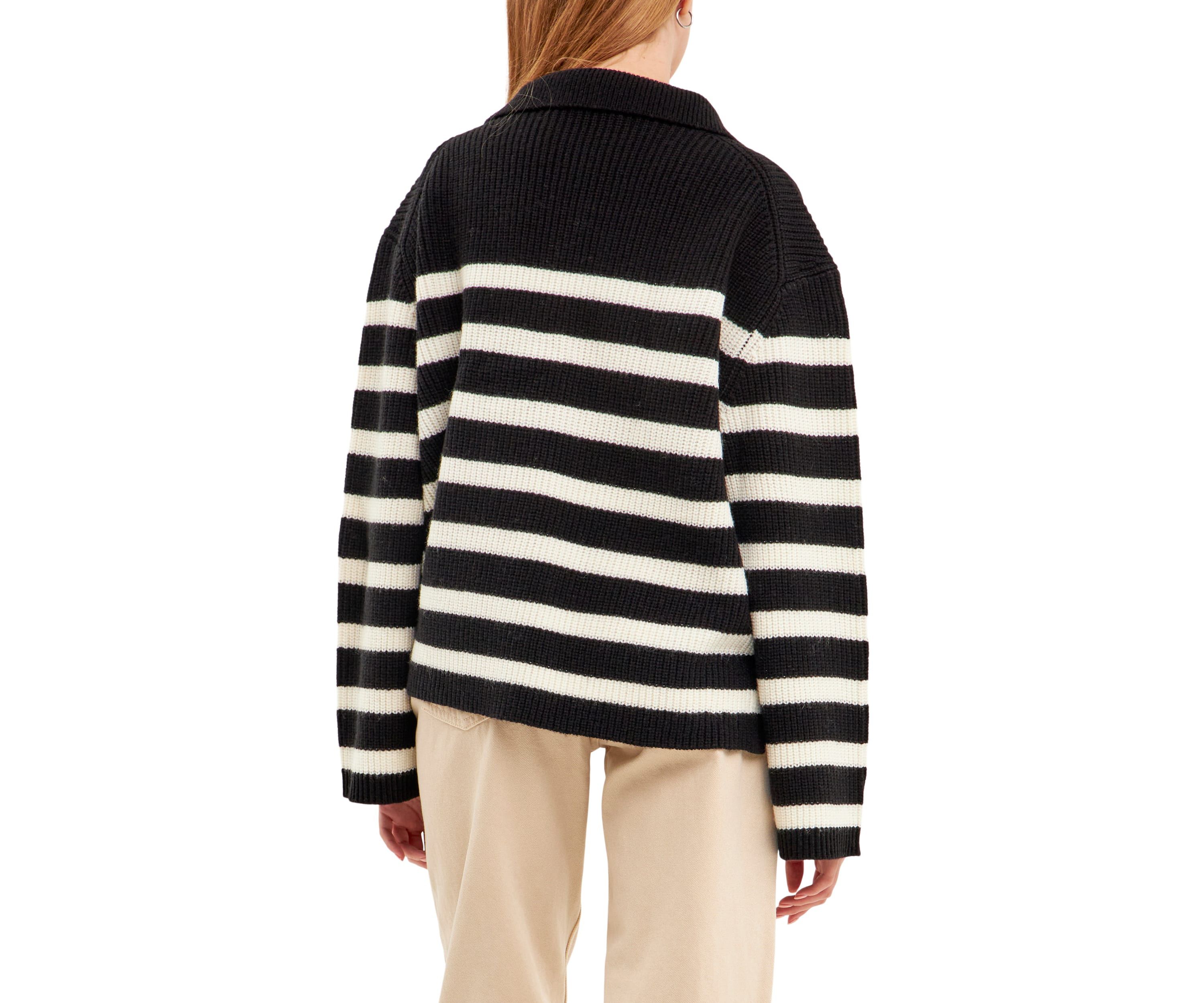 Striped Half-Zip Sweater