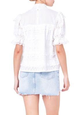 Short Sleeve Lace Babydoll Top