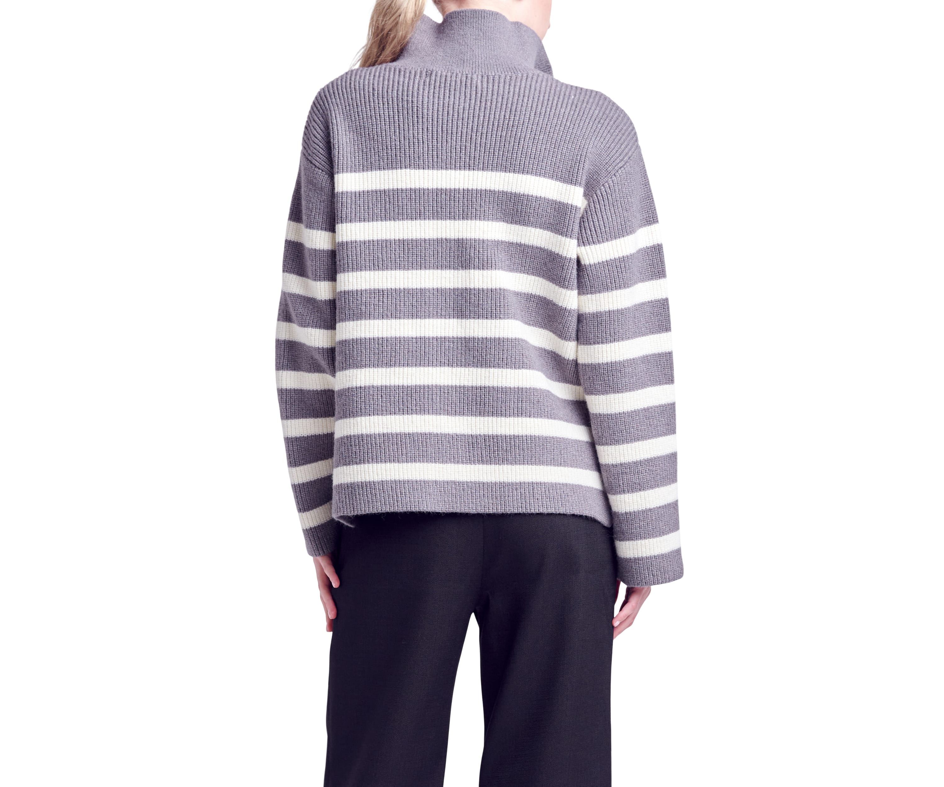 Striped Half-Zip Sweater