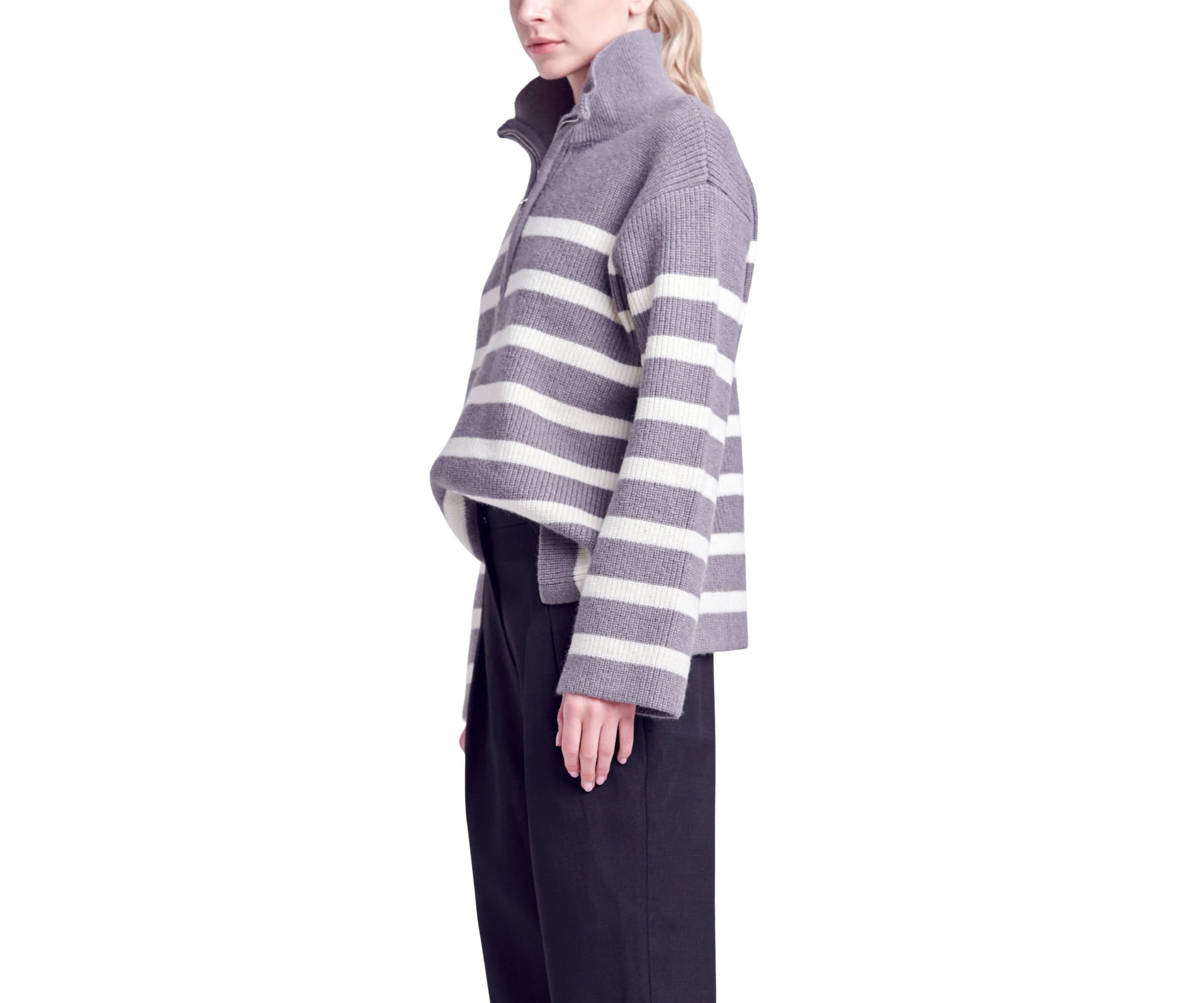 Striped Half-Zip Sweater