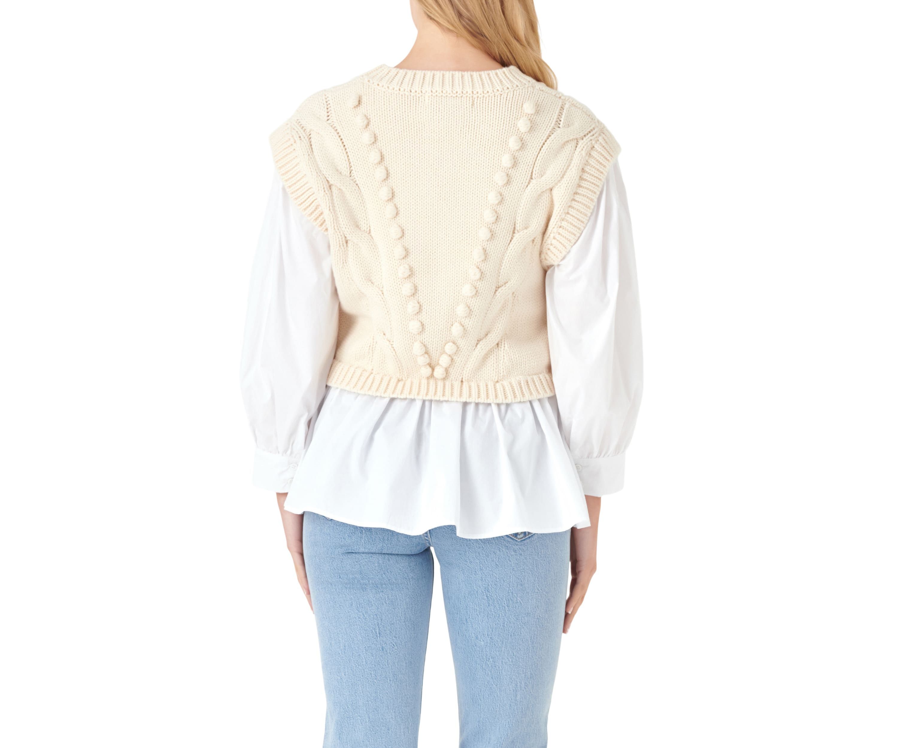 Mixed Media Cable Sweater