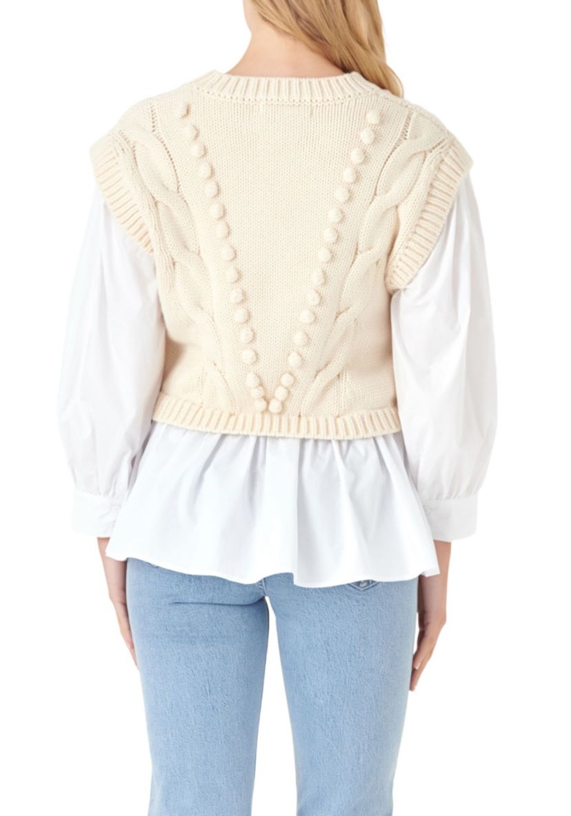 Mixed Media Cable Sweater