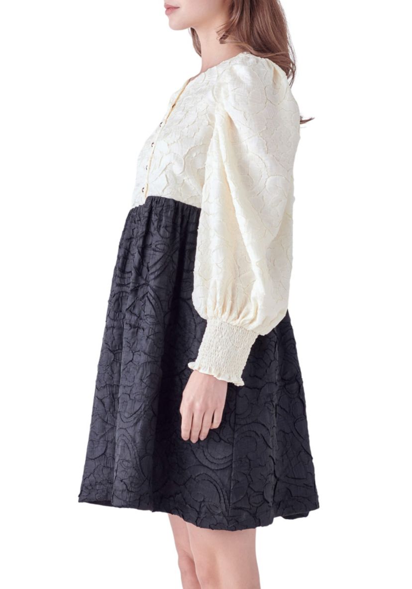 Textured Baby Doll Dress