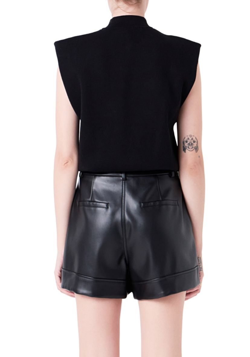 Mock Neck Sleeveless Knit Top