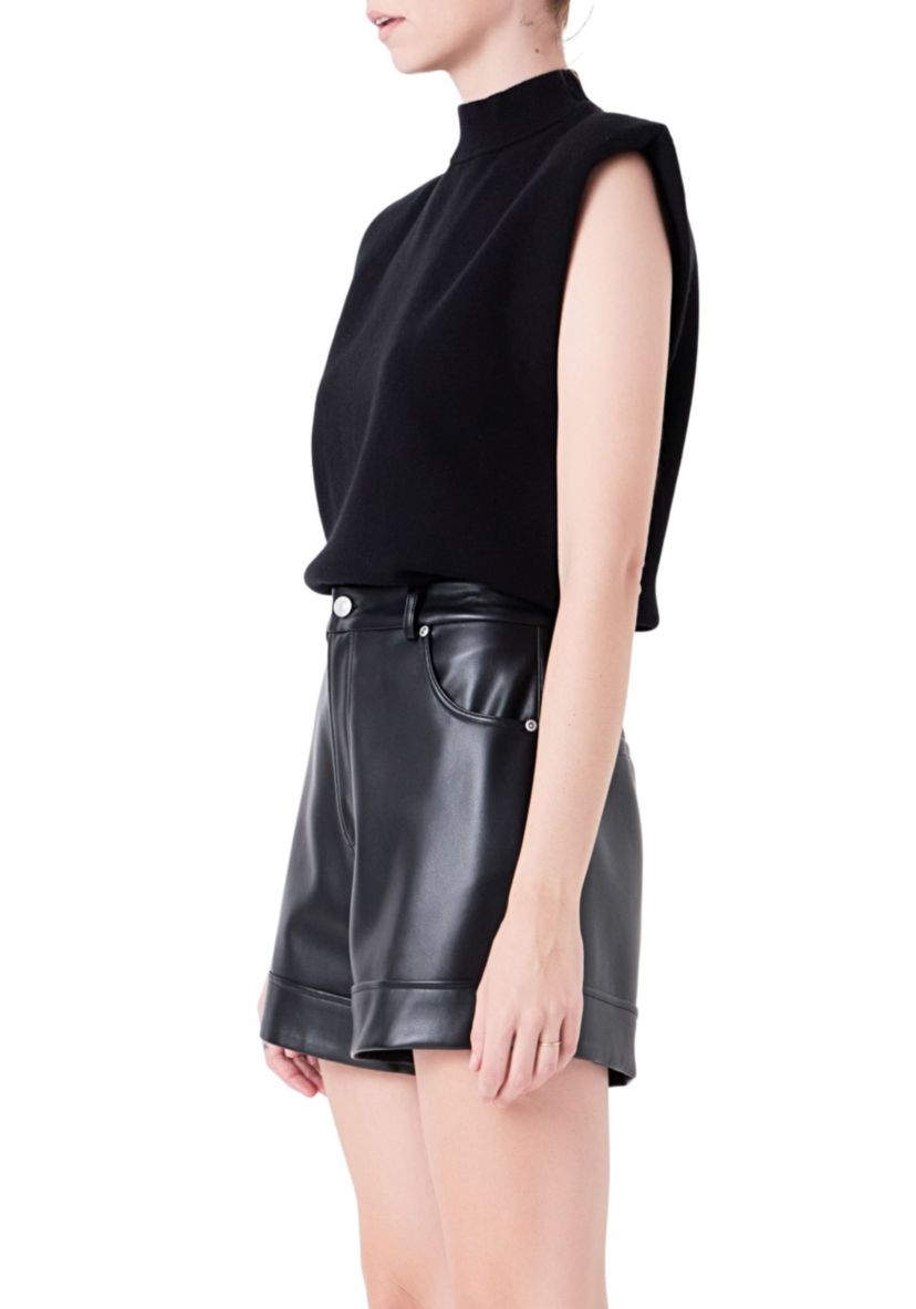 Mock Neck Sleeveless Knit Top
