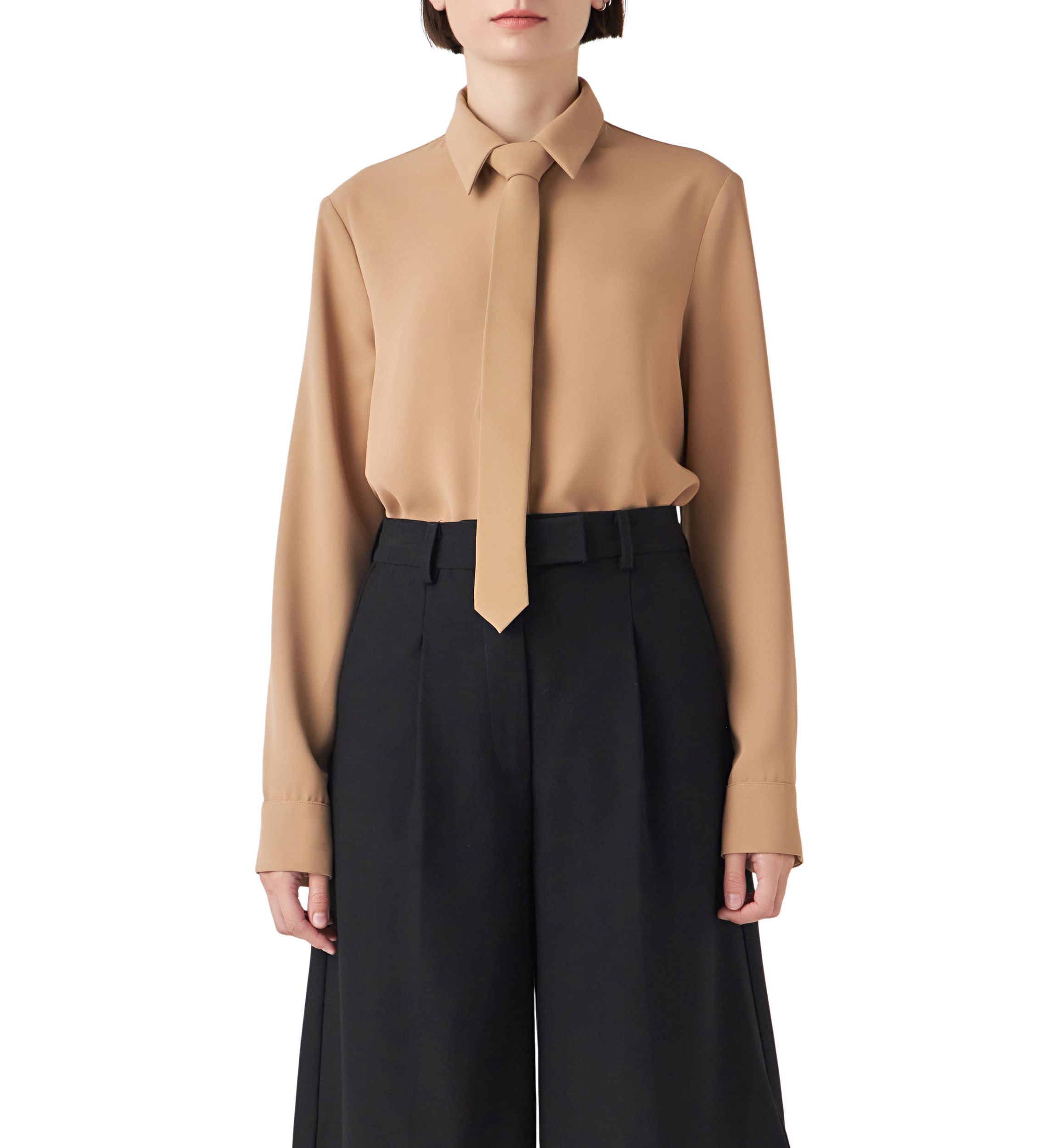 Lightweight Collared Dress Shirt with Tie