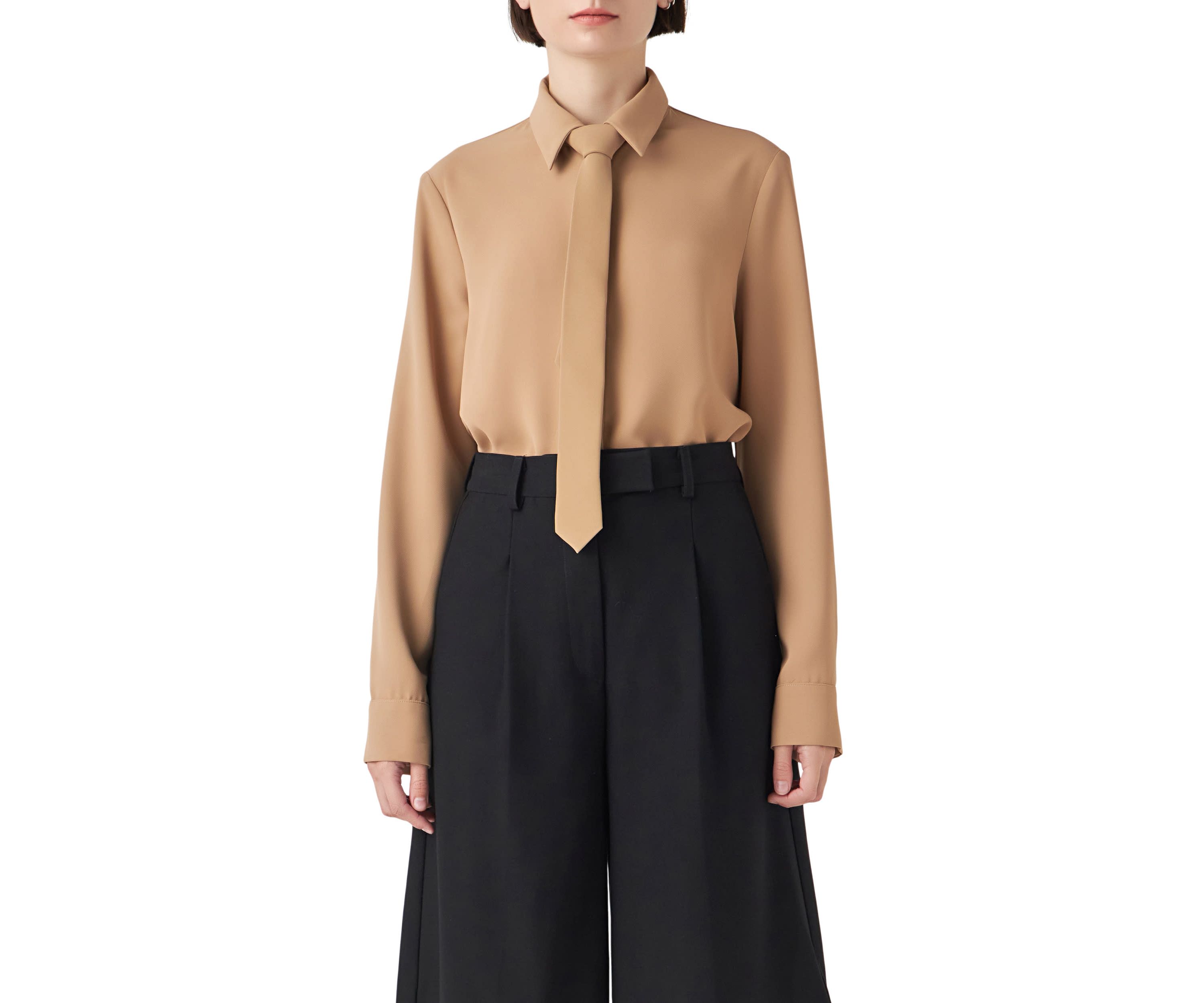 Lightweight Collared Dress Shirt with Tie