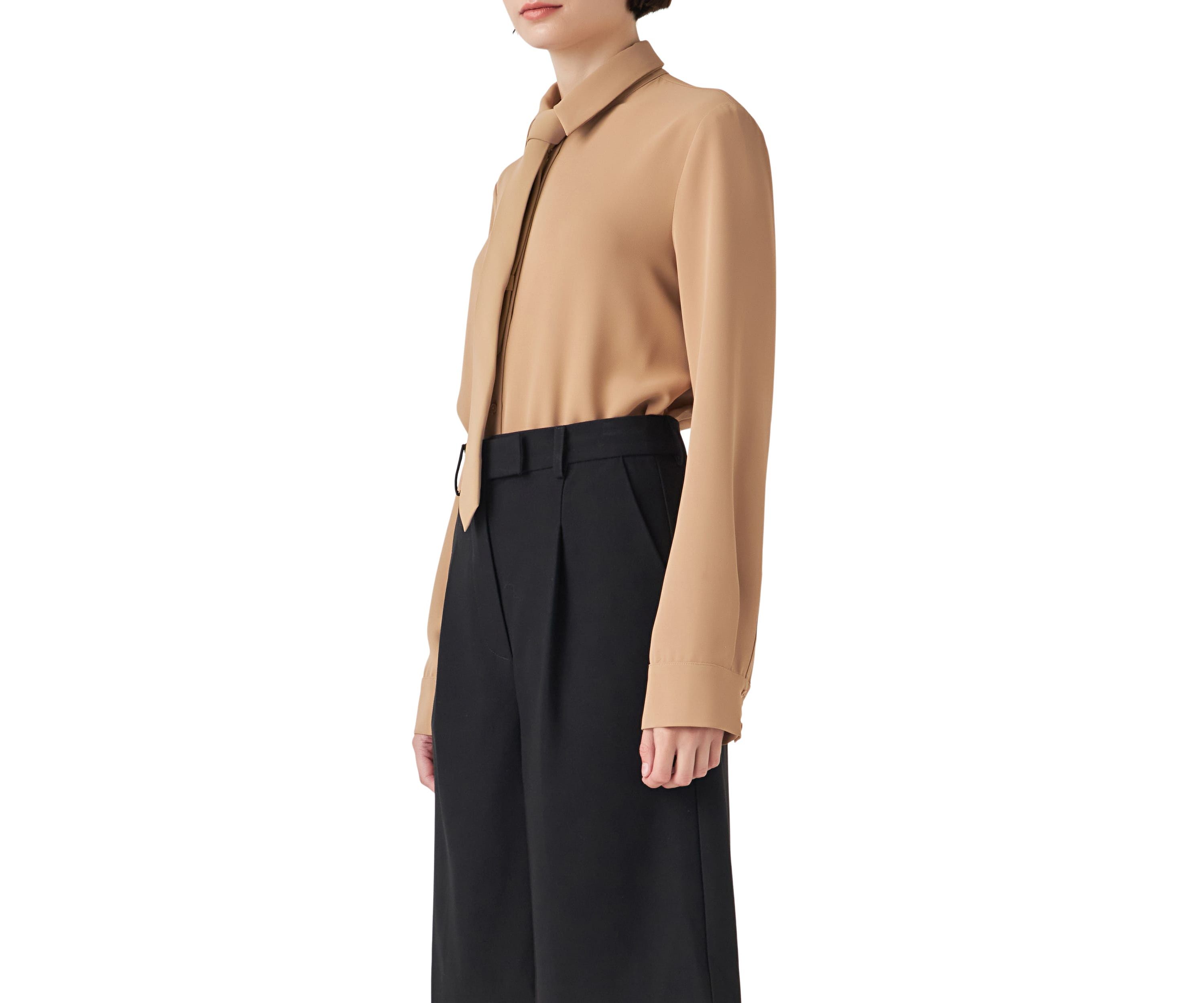 Lightweight Collared Dress Shirt with Tie