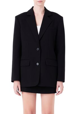 Oversized Notched Collar Blazer