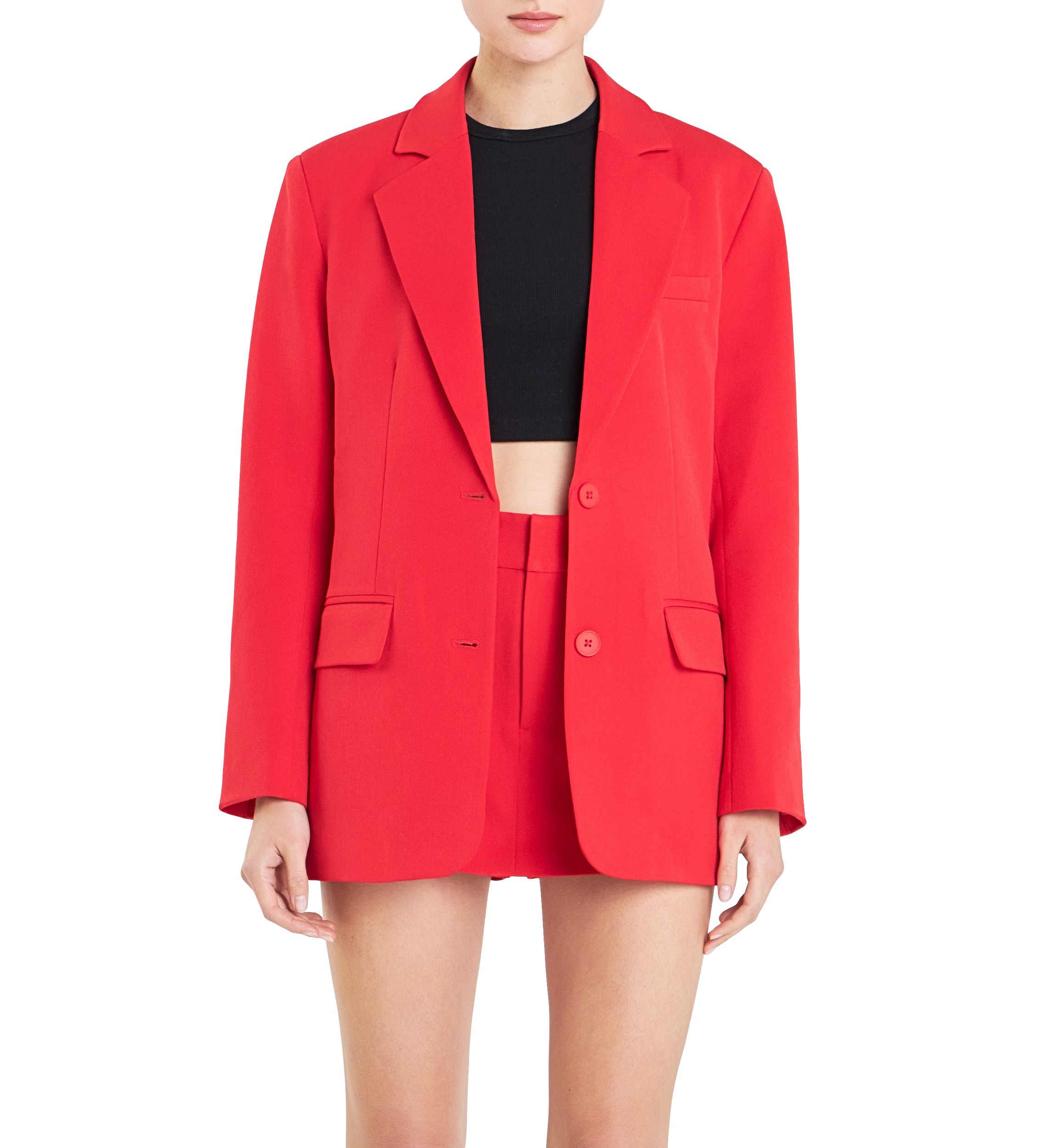 Oversized Notched Collar Blazer