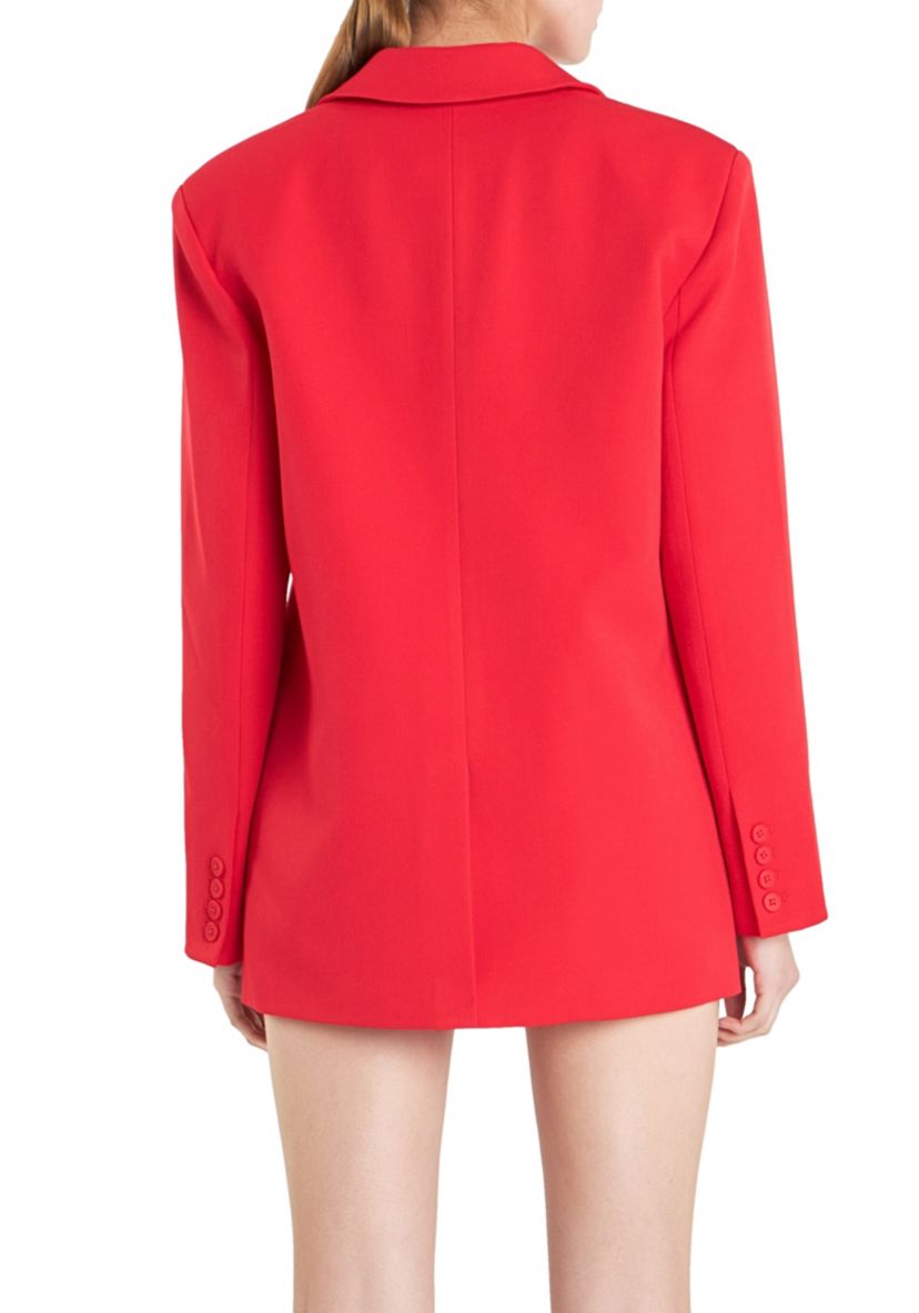 Oversized Notched Collar Blazer