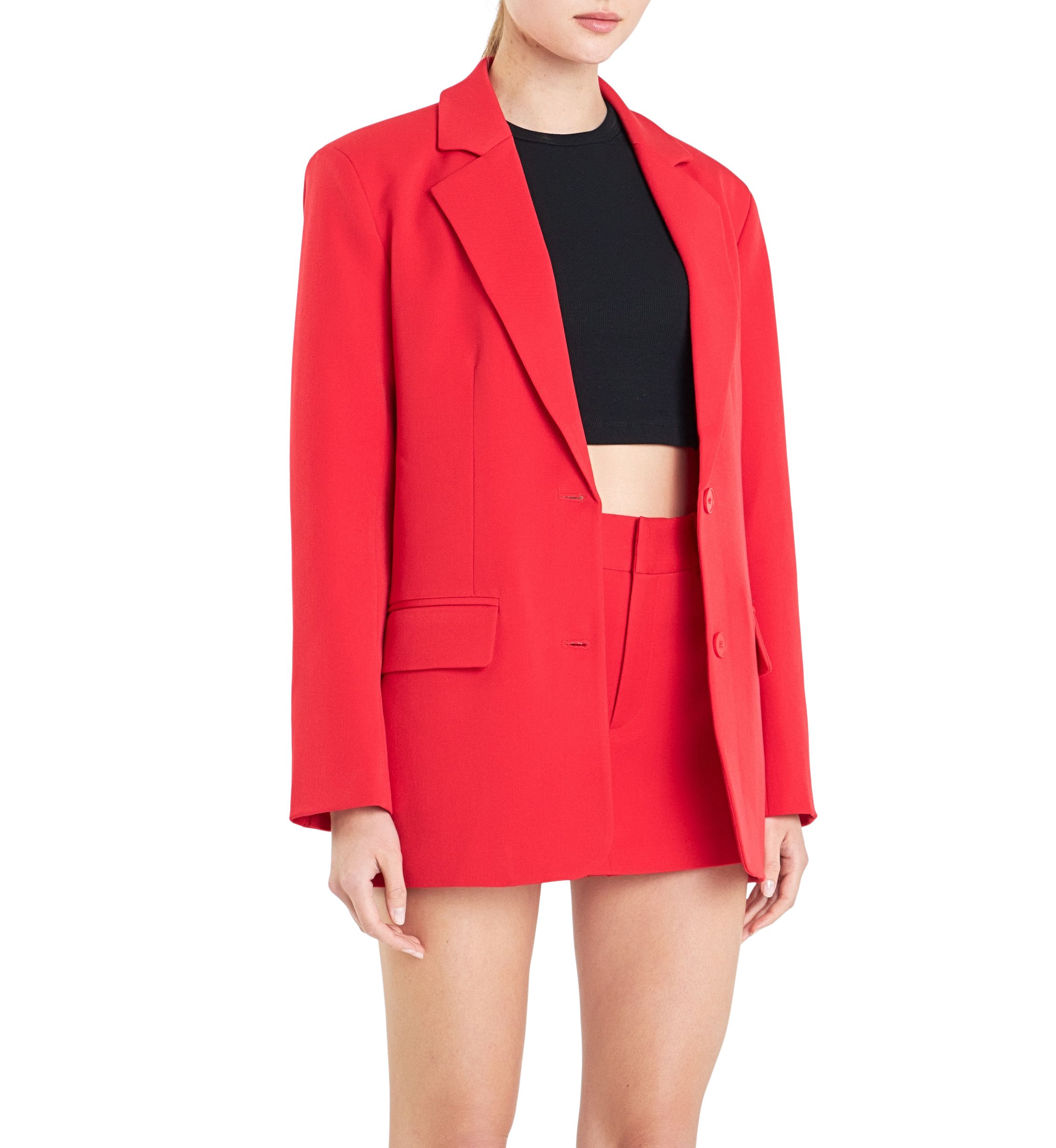 Oversized Notched Collar Blazer