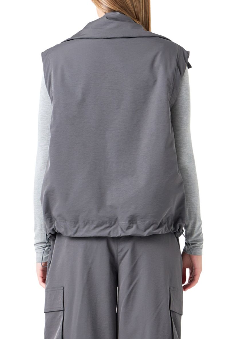 Snap Button Boxy Vest