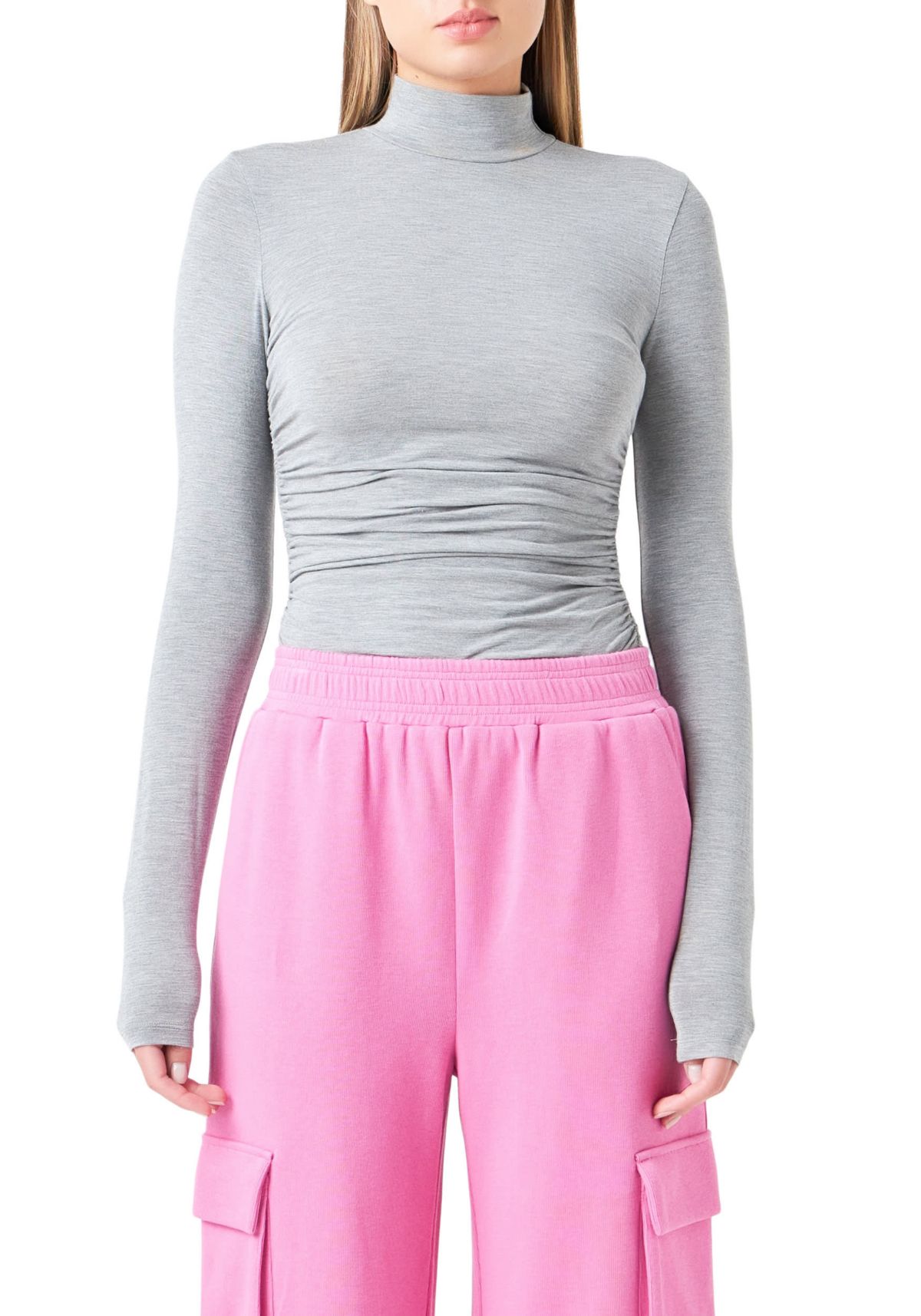 Ruched Turtleneck Top