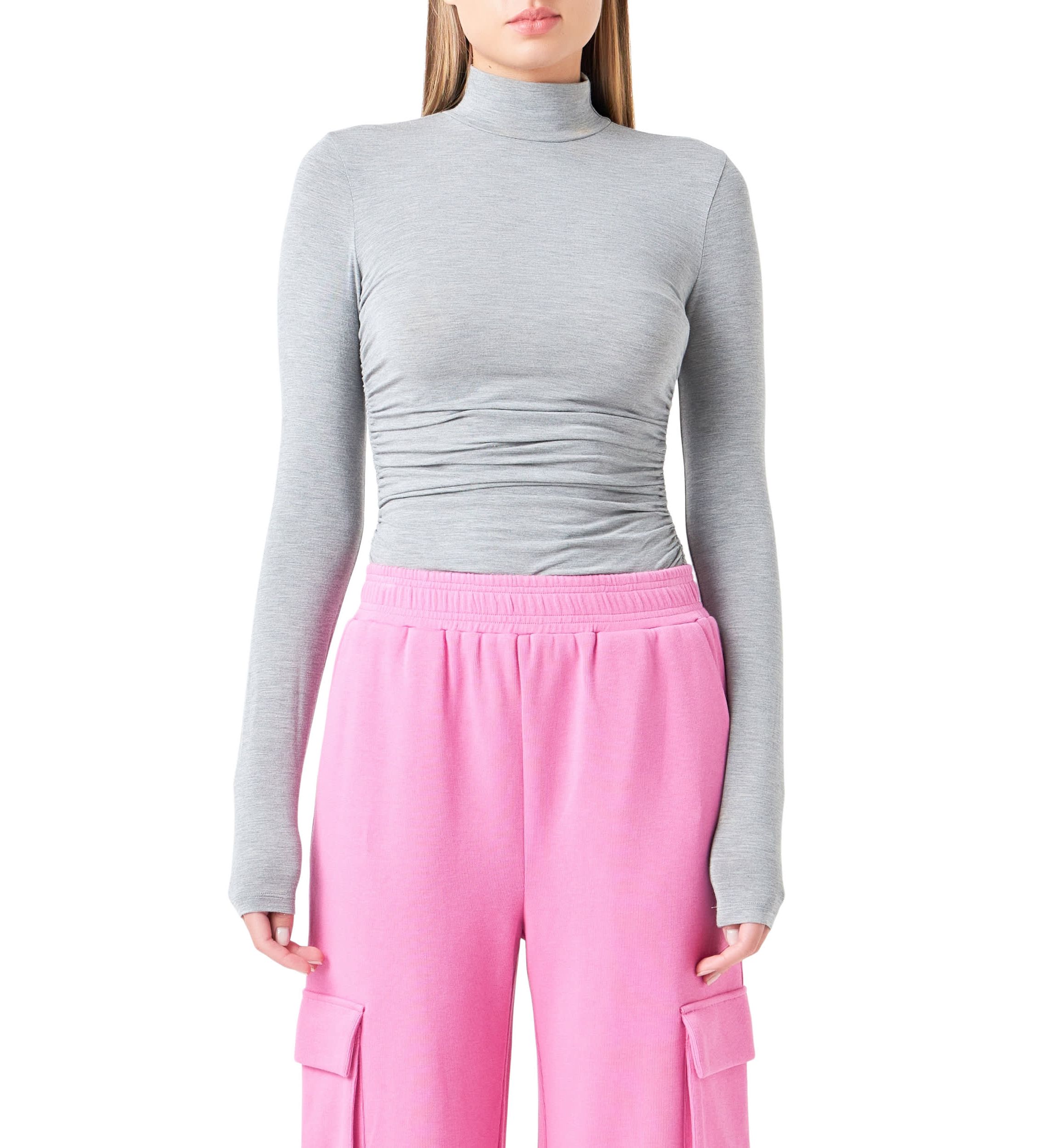 Ruched Turtleneck Top