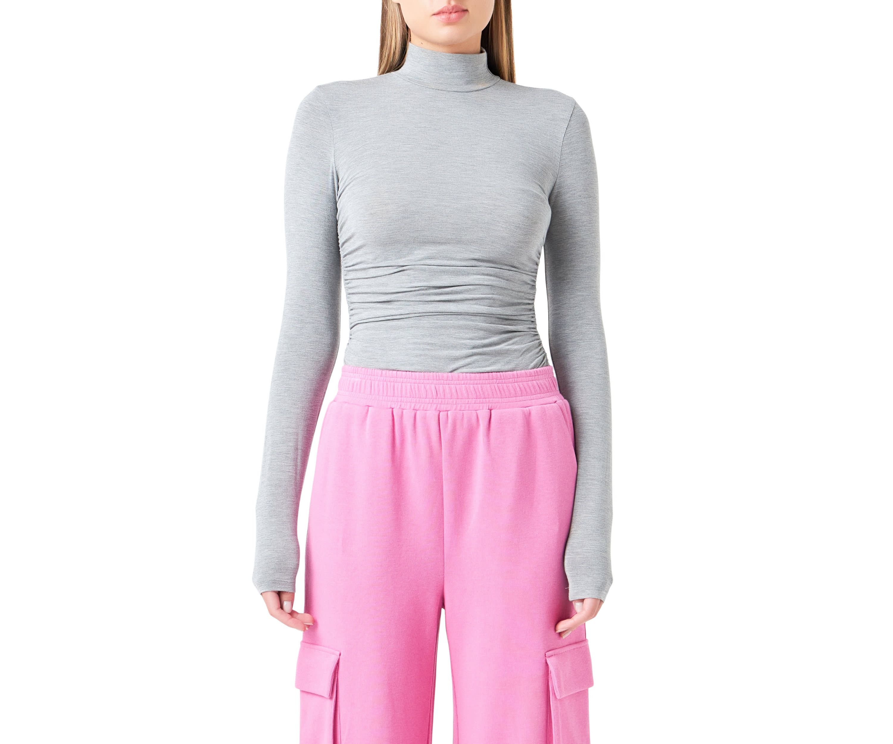 Ruched Turtleneck Top
