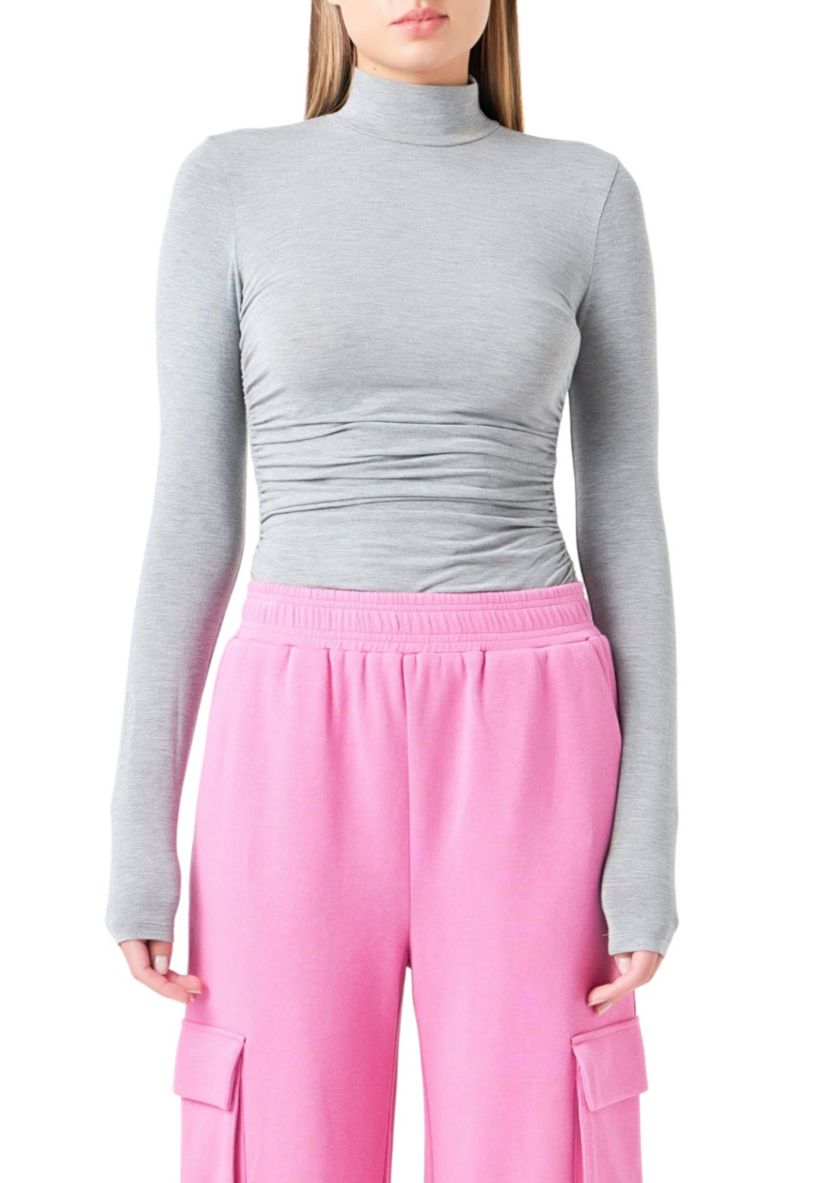 Ruched Turtleneck Top