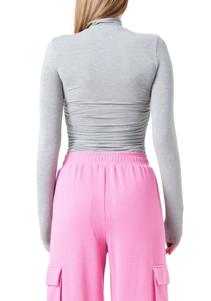 Ruched Turtleneck Top