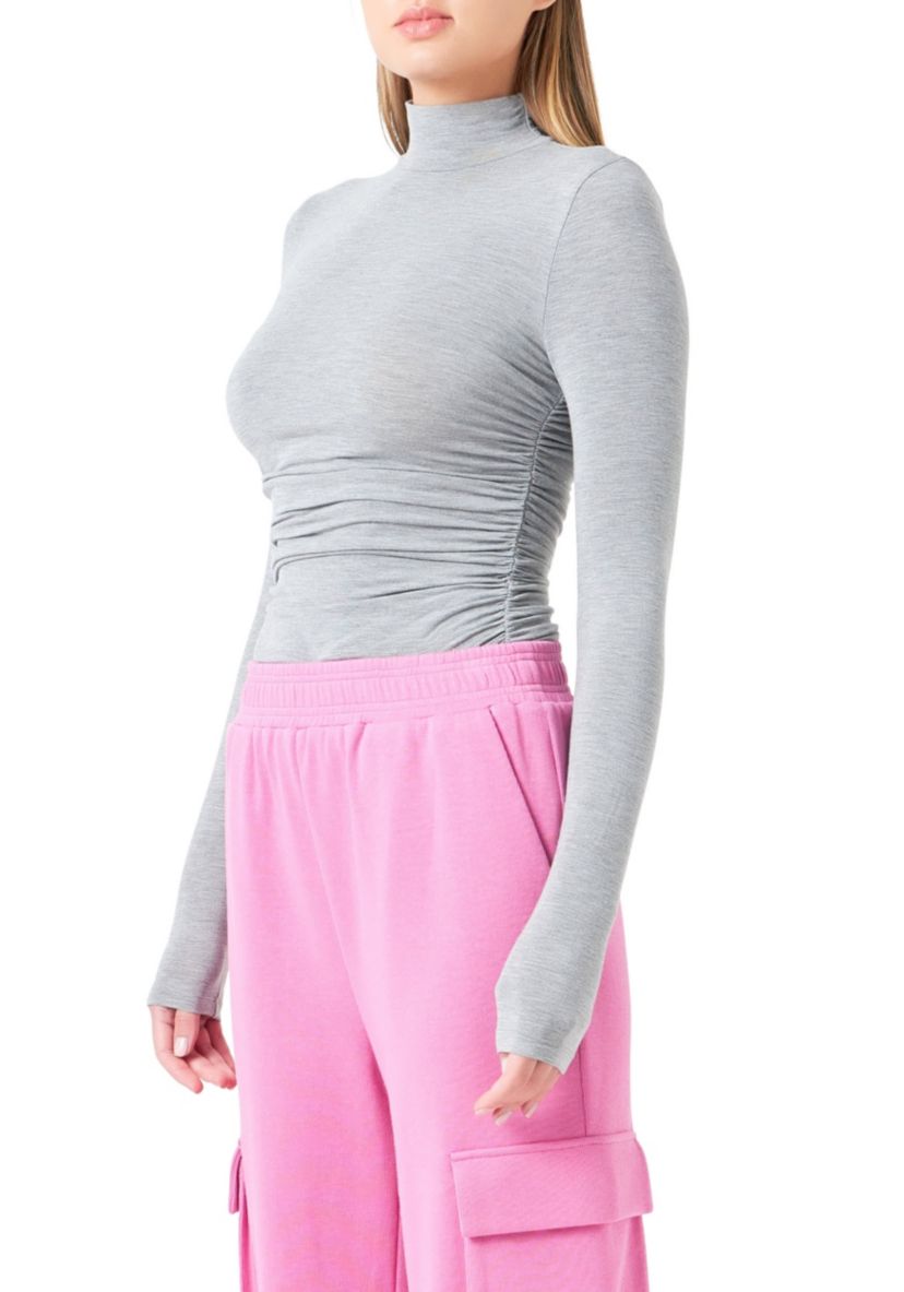 Ruched Turtleneck Top