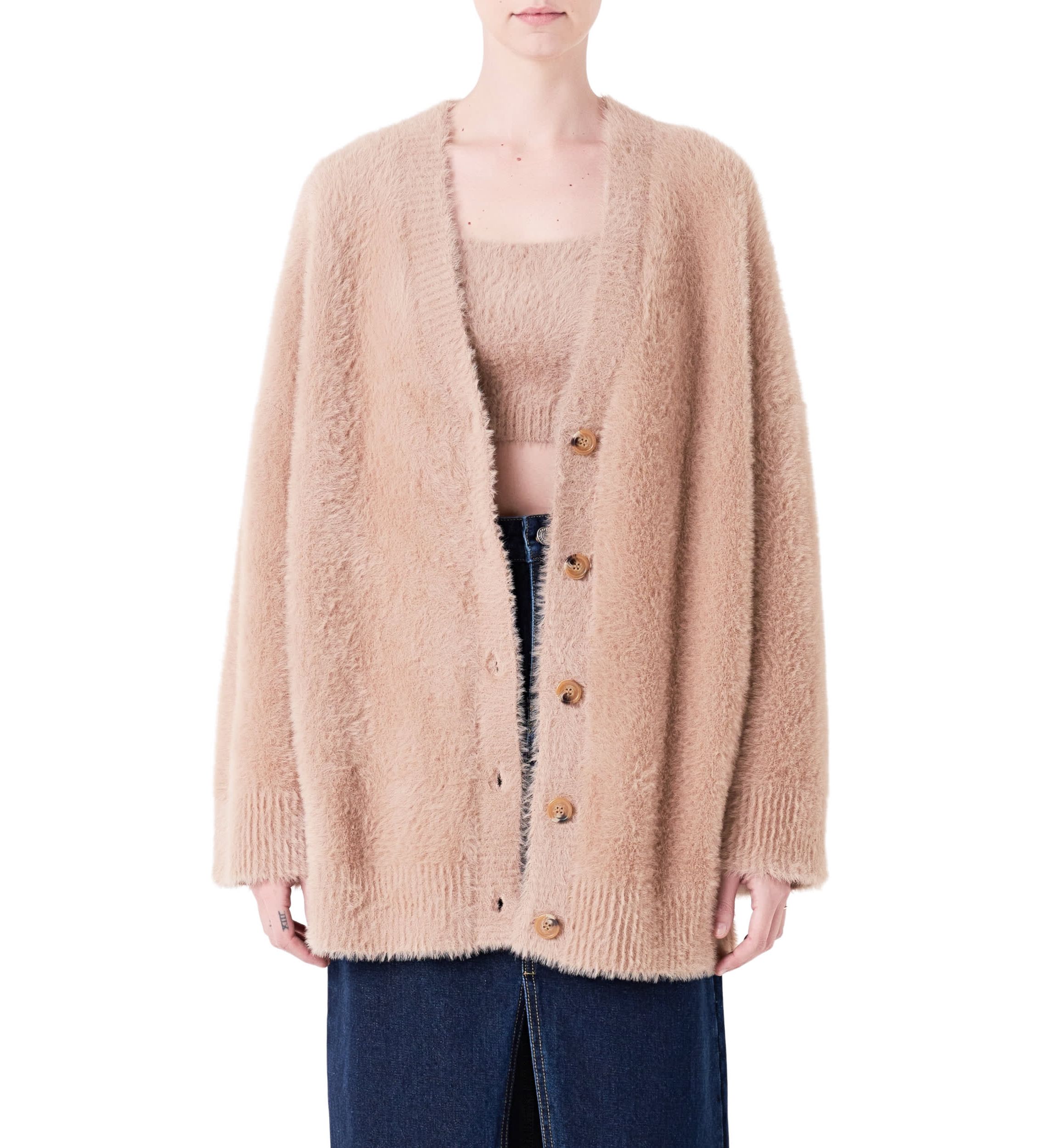 Feather Plush Cardigan