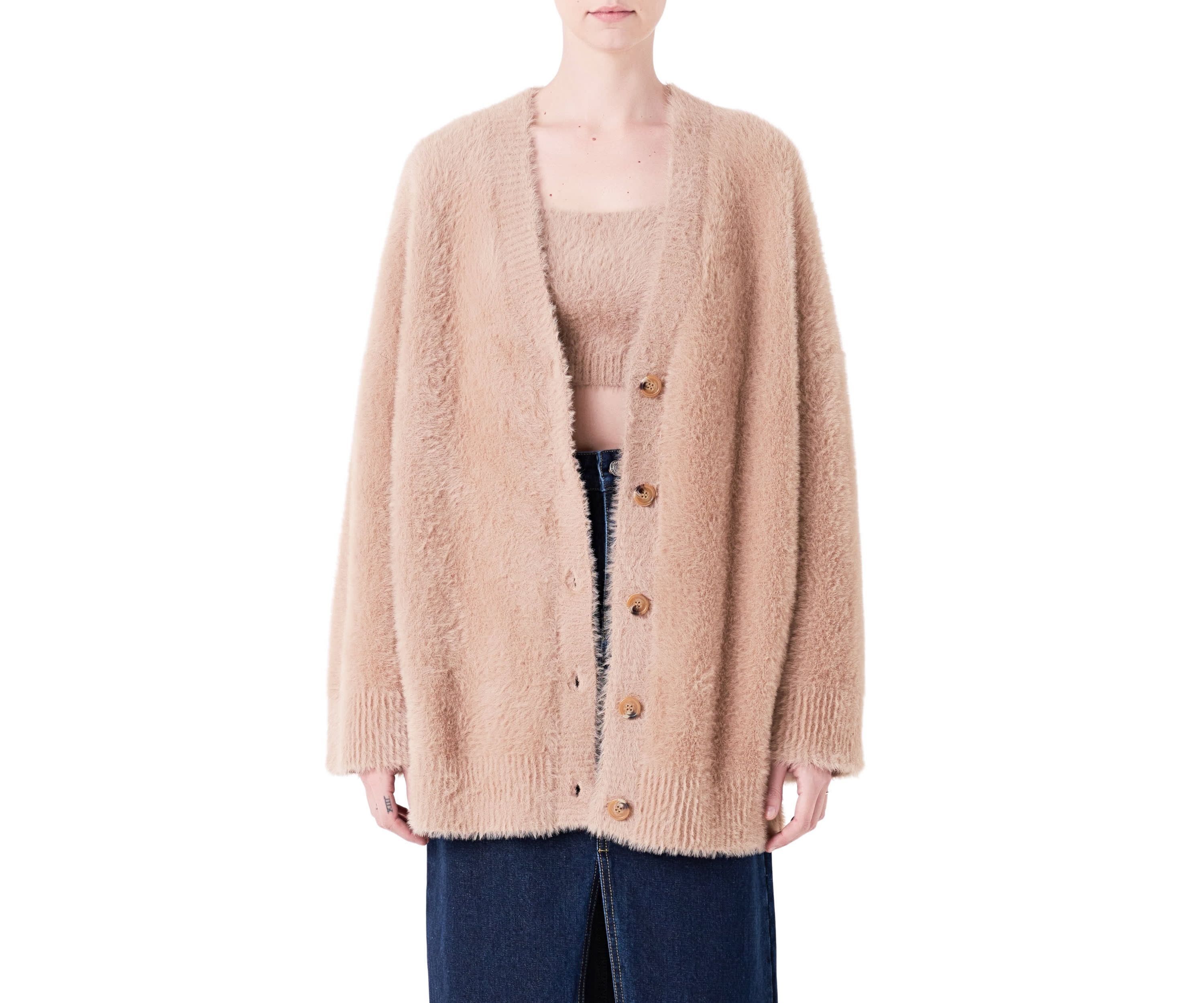 Feather Plush Cardigan