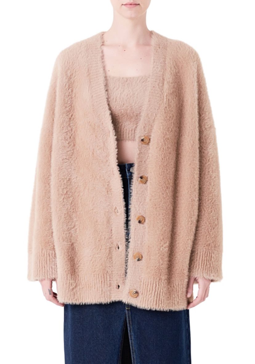 Feather Plush Cardigan