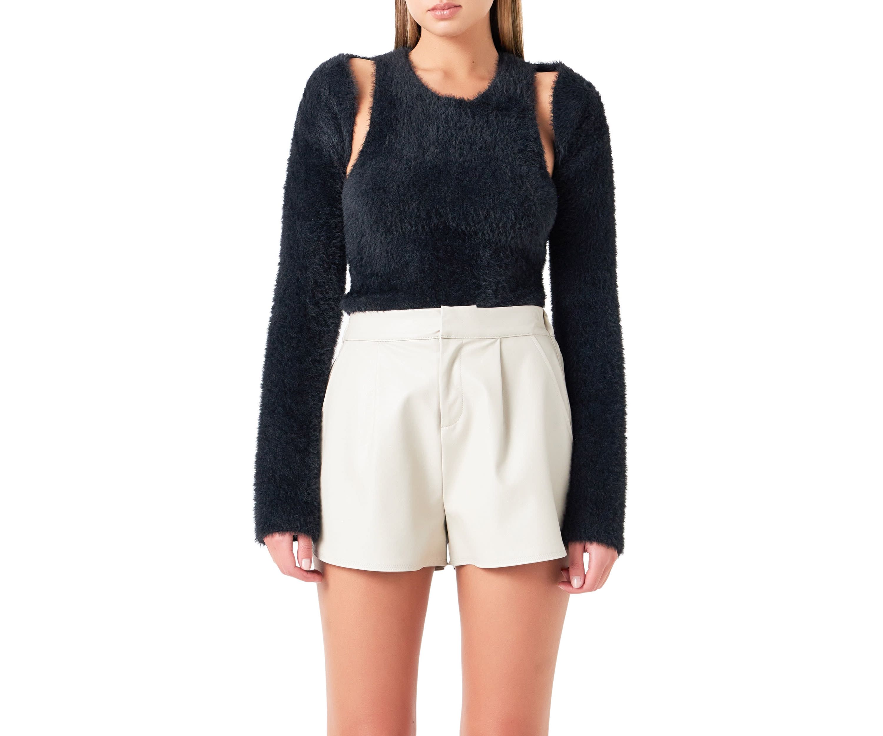 2 Piece Feather Plush Sweater Set