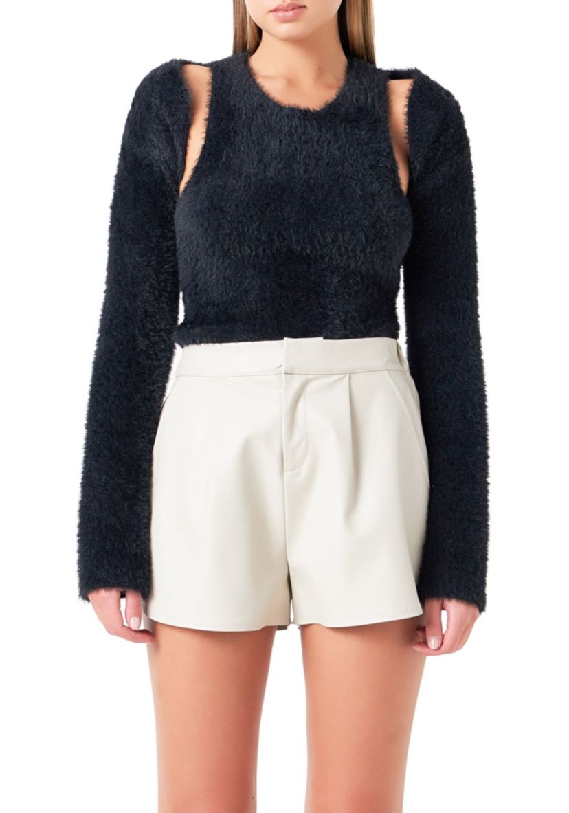 2 Piece Feather Plush Sweater Set