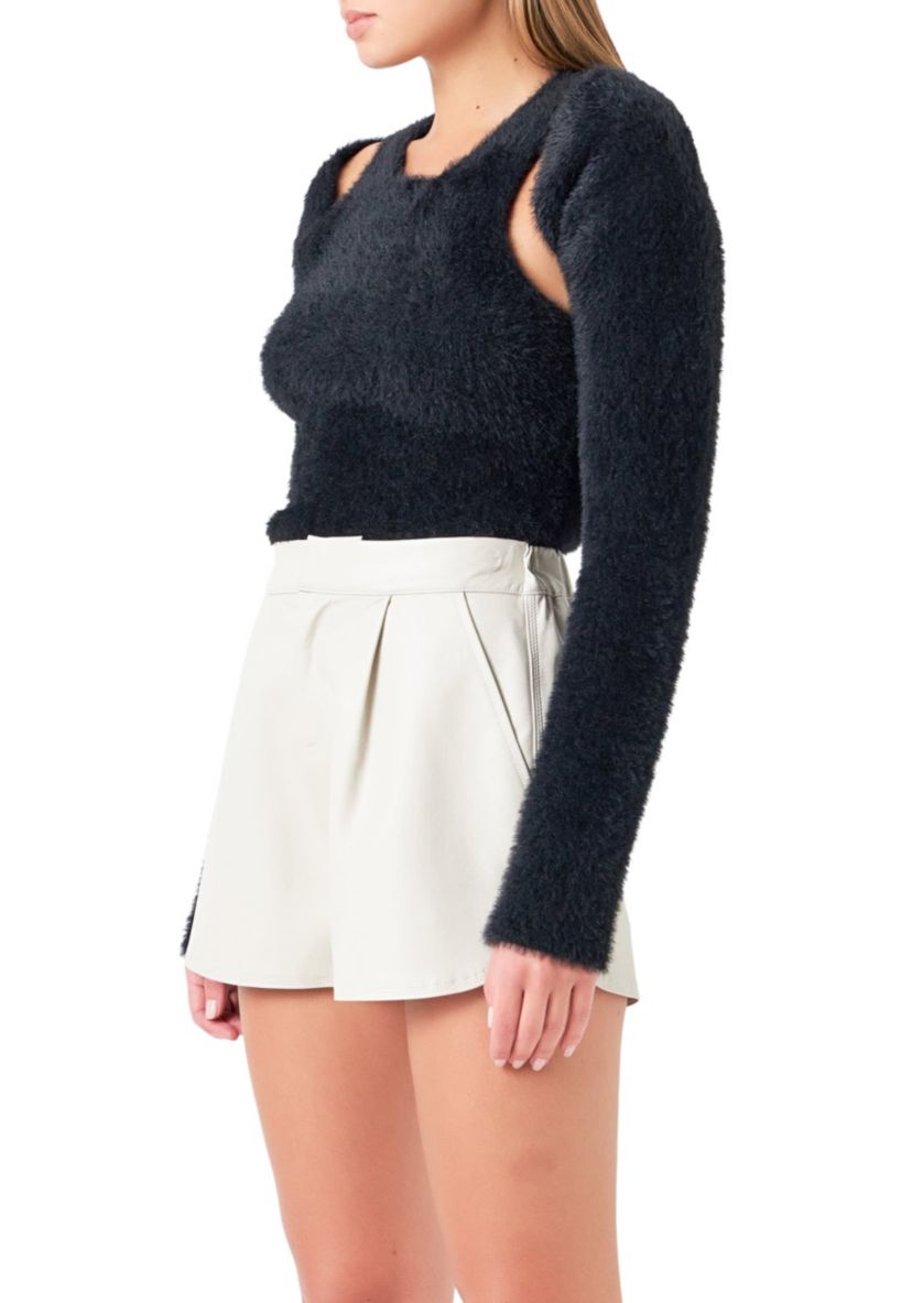 2 Piece Feather Plush Sweater Set