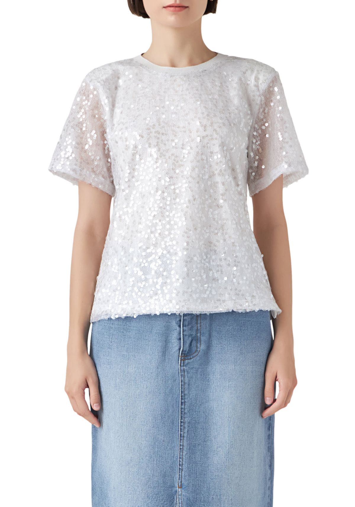 Sequin Open Back Top