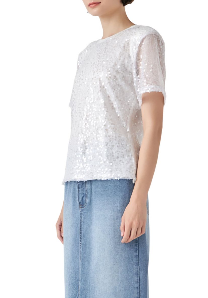 Sequin Open Back Top