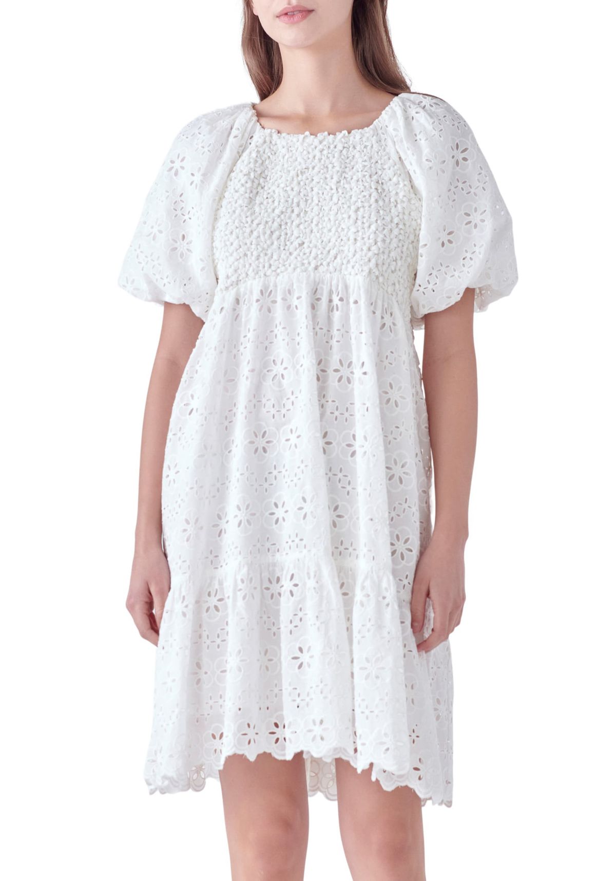 Knit and Embroidery Combo Dress