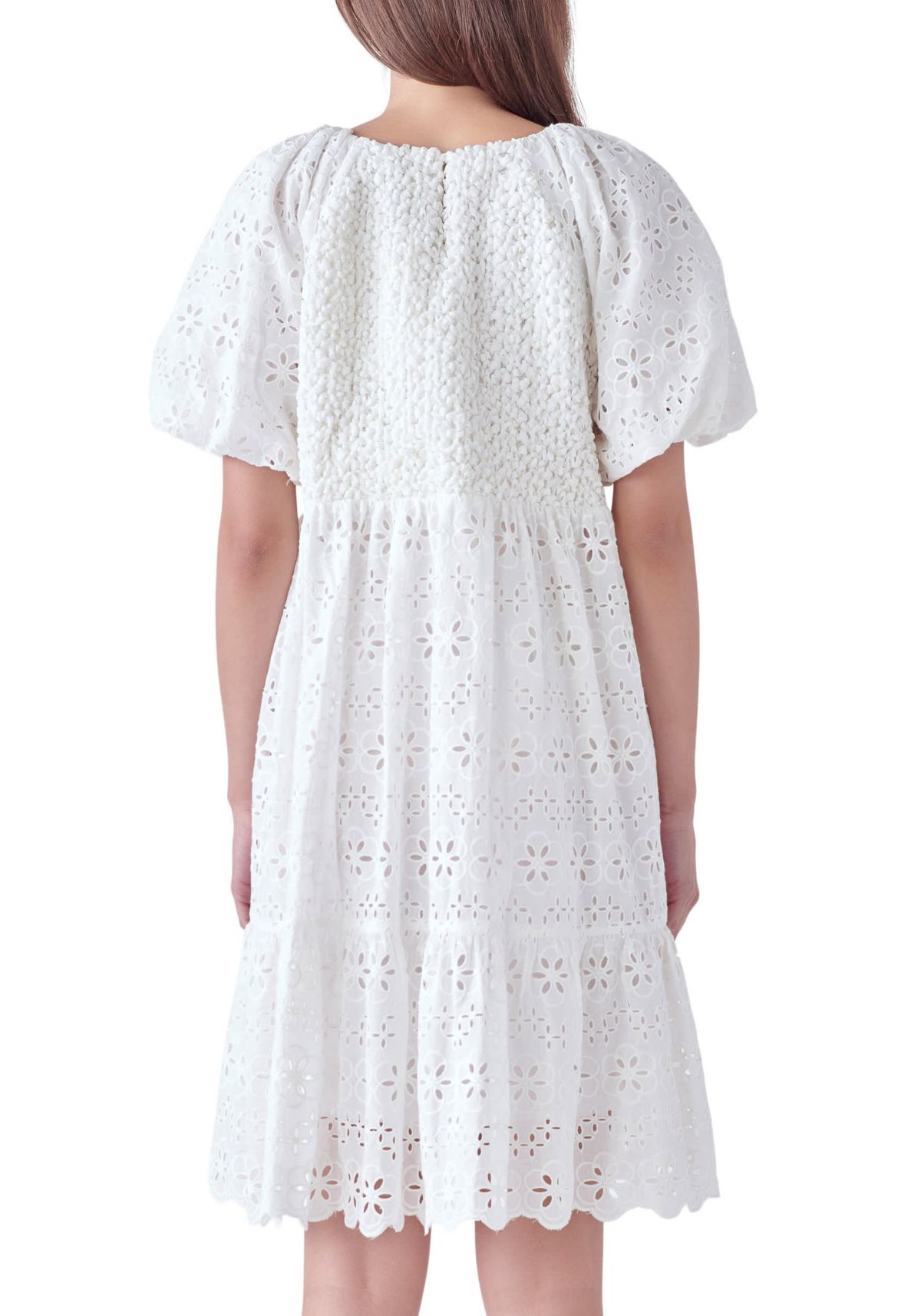 Knit and Embroidery Combo Dress