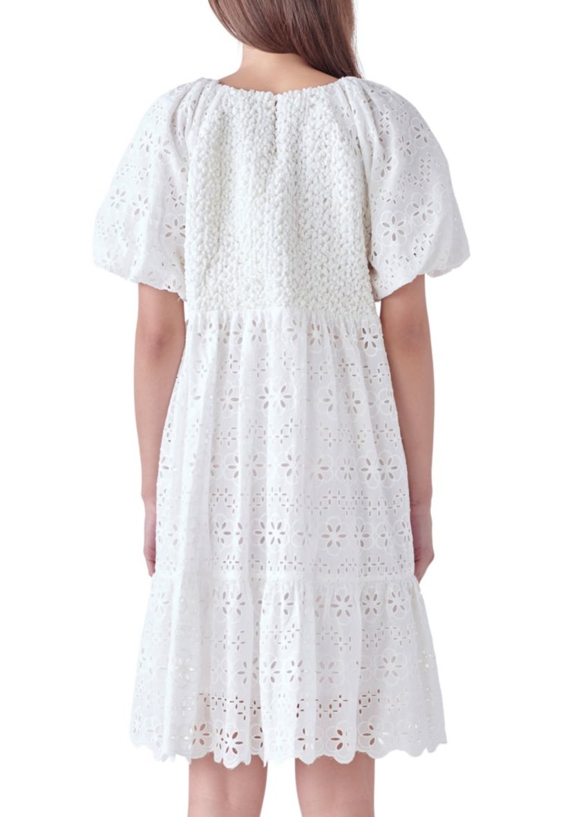 Knit and Embroidery Combo Dress