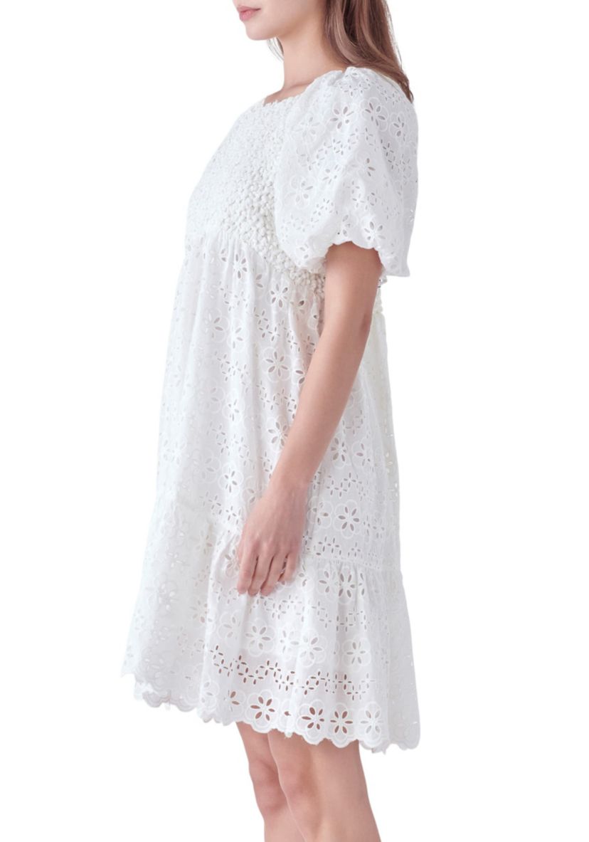 Knit and Embroidery Combo Dress