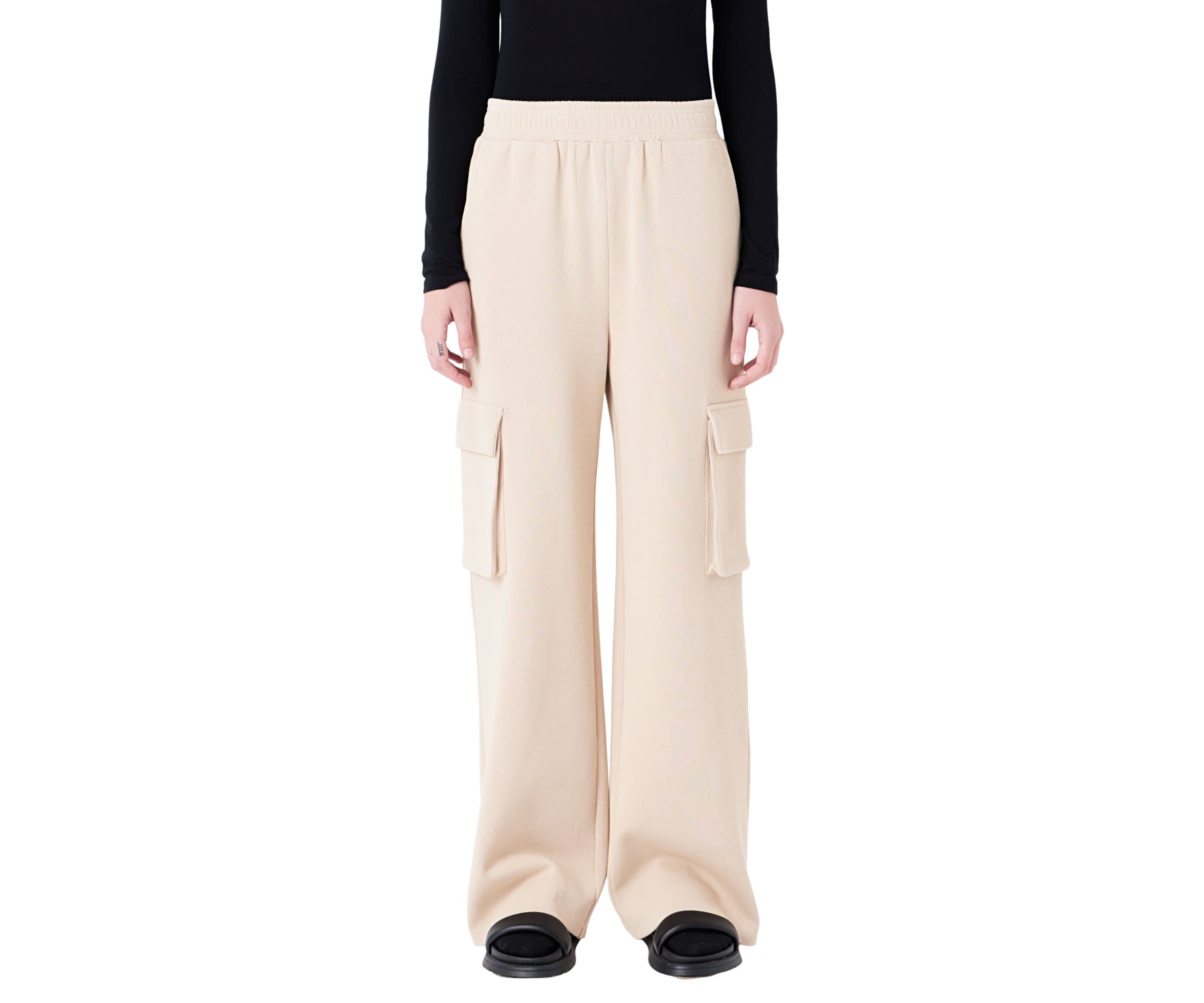 Wide Knit Pants with Pockets